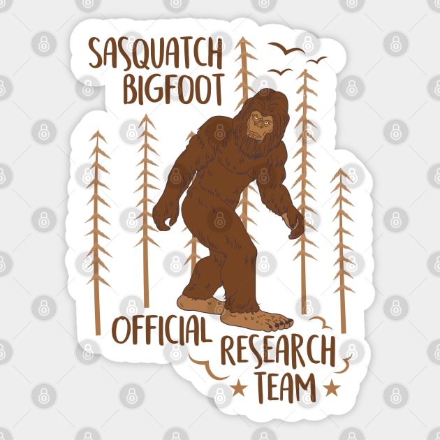 Bigfoot Official Research Team Sasquatch Sticker by Tesszero